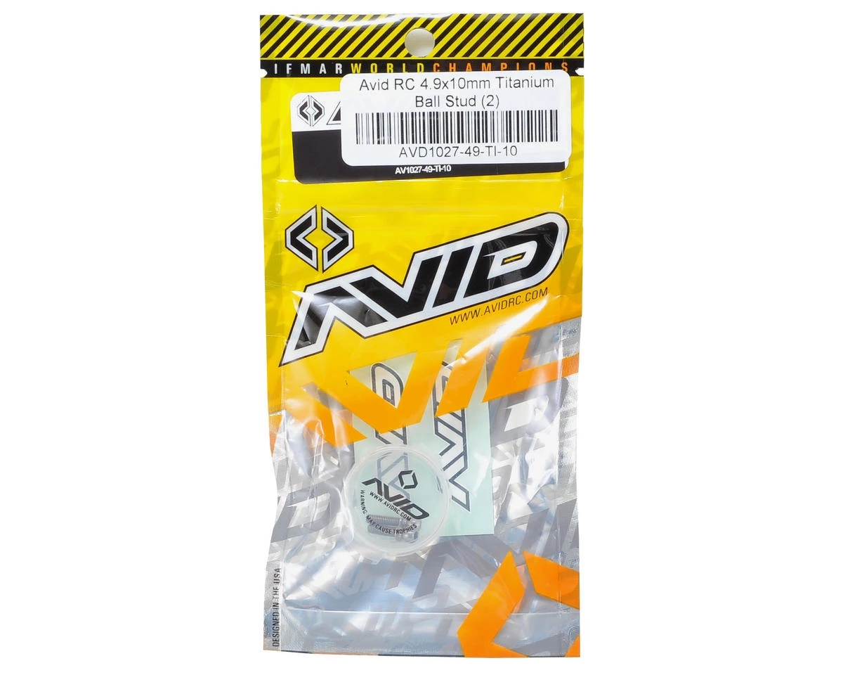 Avid RC 4.9x10mm Titanium Ball Stud (2) 4 Avid RC 4.9x10mm Titanium Ball Stud (2) - Image 2