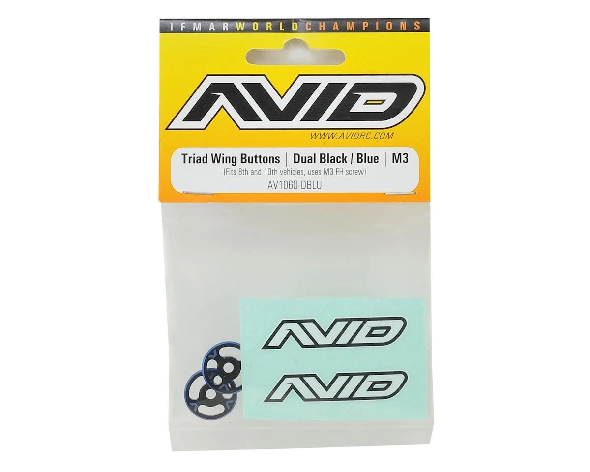 Avid RC Triad Wing Mount Buttons (2) (Black/Blue) 4 Avid RC Triad Wing Mount Buttons (2) (Black/Blue) - Image 2