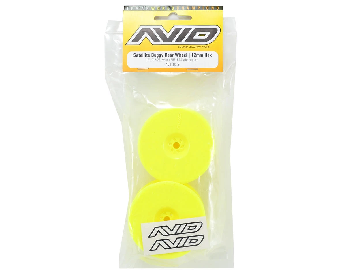 Avid RC 12mm Hex Satellite 2.2" Rear Buggy Wheels (Yellow) (2) (B6/22/RB6/ZX6) 4 Avid RC 12mm Hex Satellite 2.2" Rear Buggy Wheels (Yellow) (2) (B6/22/RB6/ZX6) - Image 2