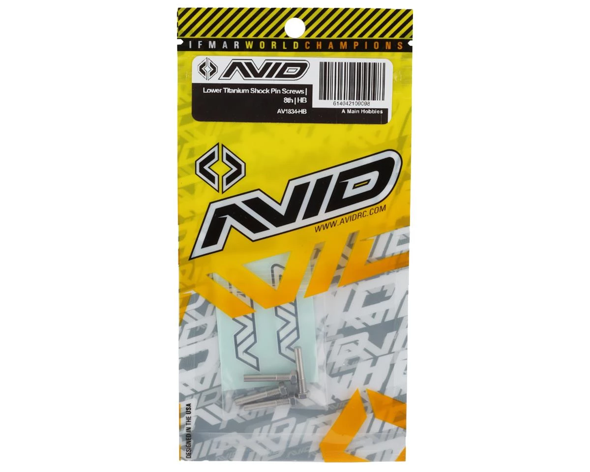 Avid RC HB Racing 1/8 Lower Titanium Shock Pin Screws 4 Avid RC HB Racing 1/8 Lower Titanium Shock Pin Screws - Image 2